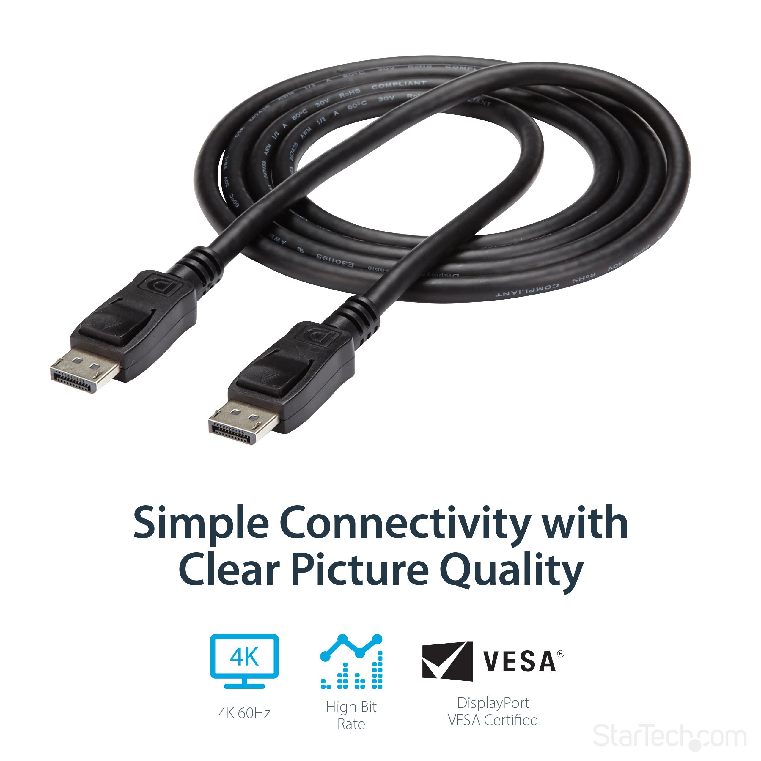 StarTech.com DISPLPORT6L „DisplayPort“ kabelis 1,8 m Juoda