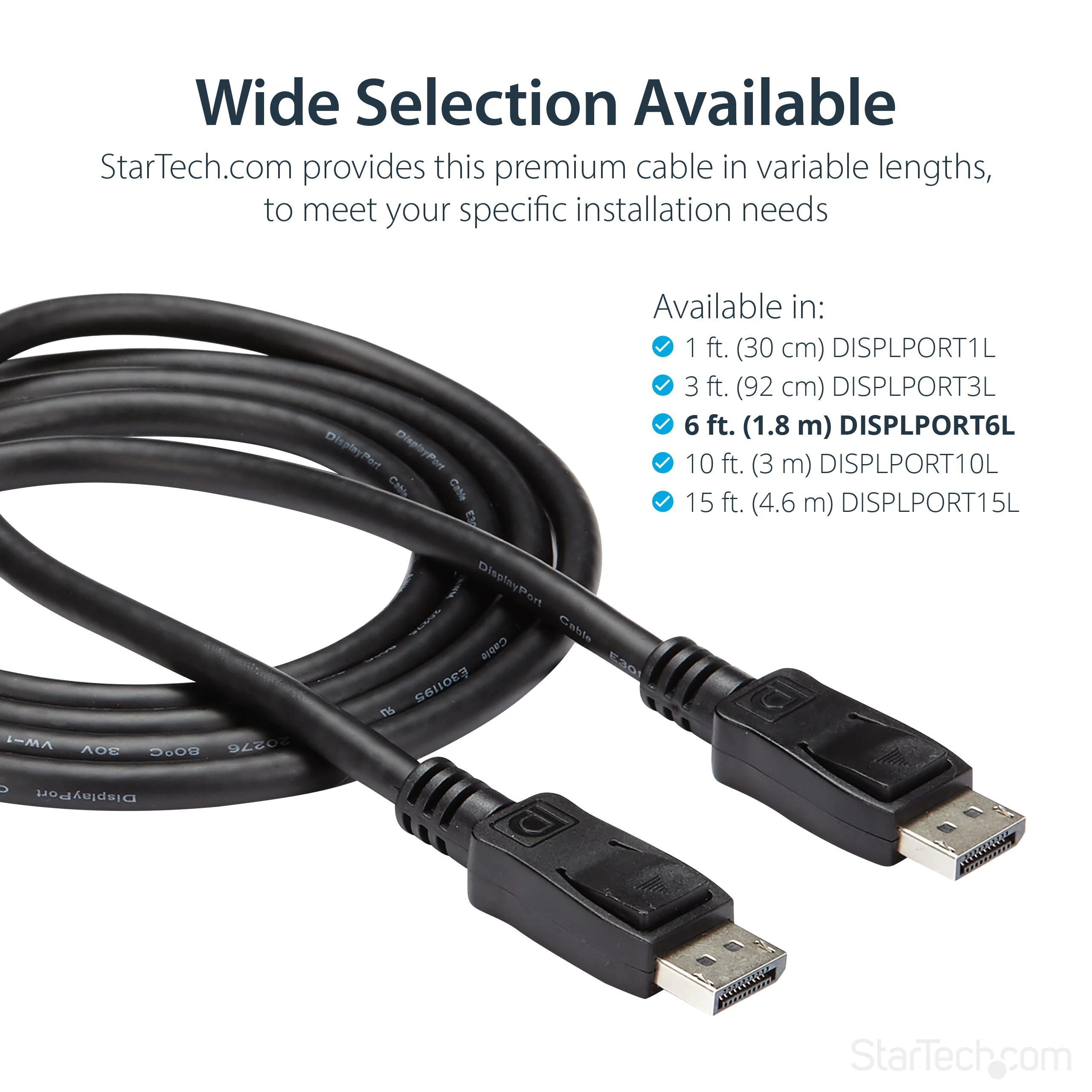 StarTech.com DISPLPORT6L „DisplayPort“ kabelis 1,8 m Juoda