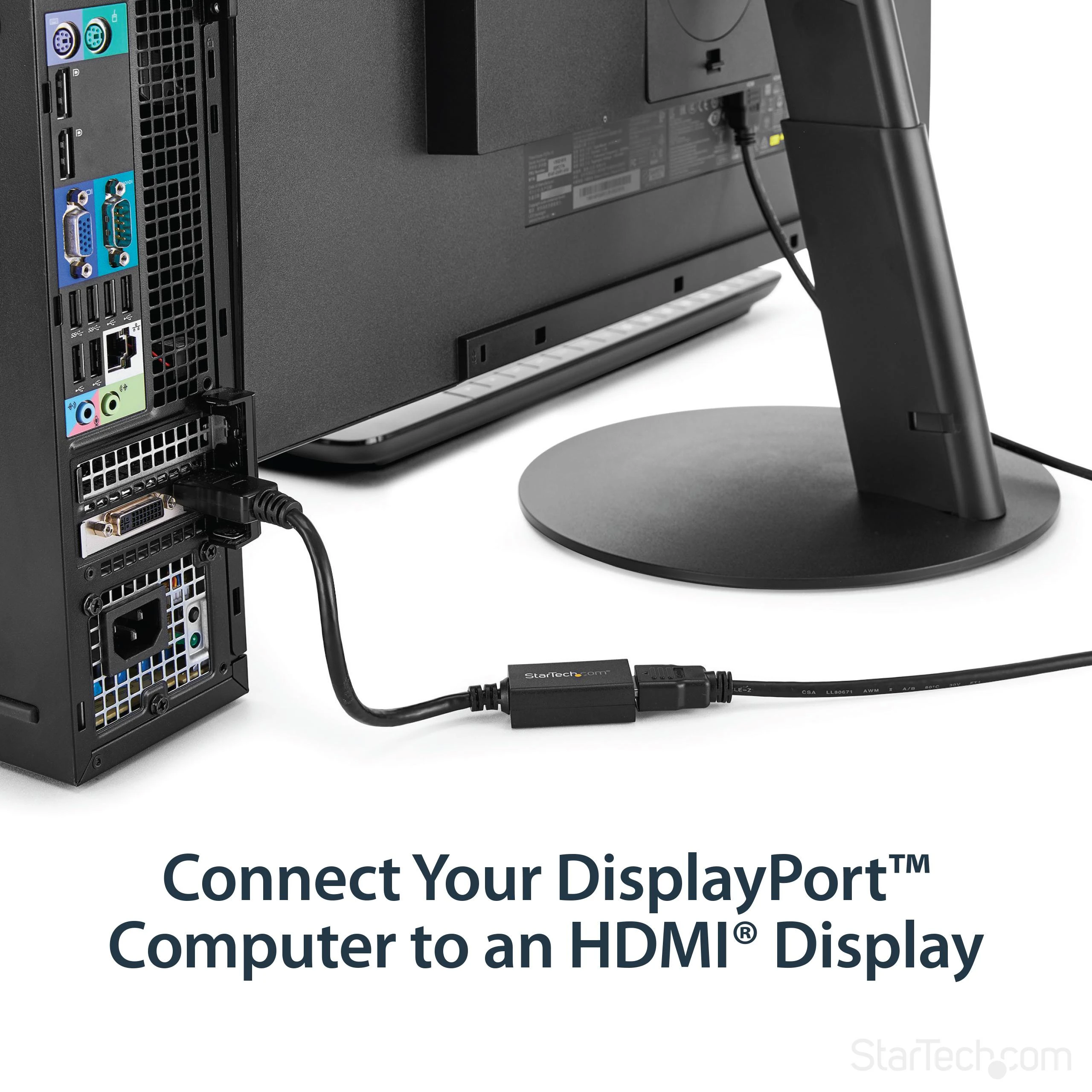 StarTech.com DP2HDMI2 vaizdo kabelio adapteris 0,21 m DisplayPort HDMI Juoda