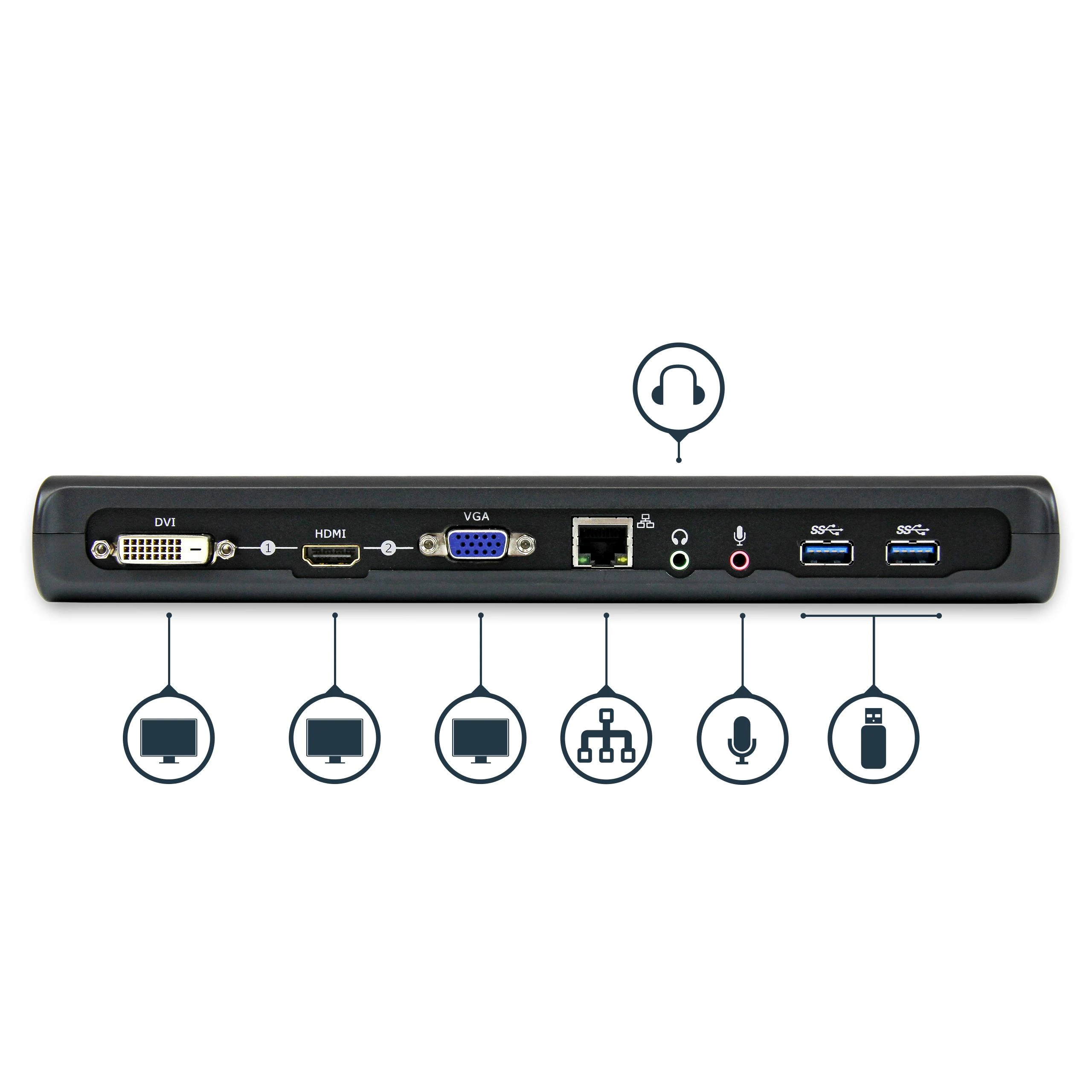 „StarTech Dual Video Dock“ USB 3.0 stotis / replikatorius (USB3SDOCKHDV)