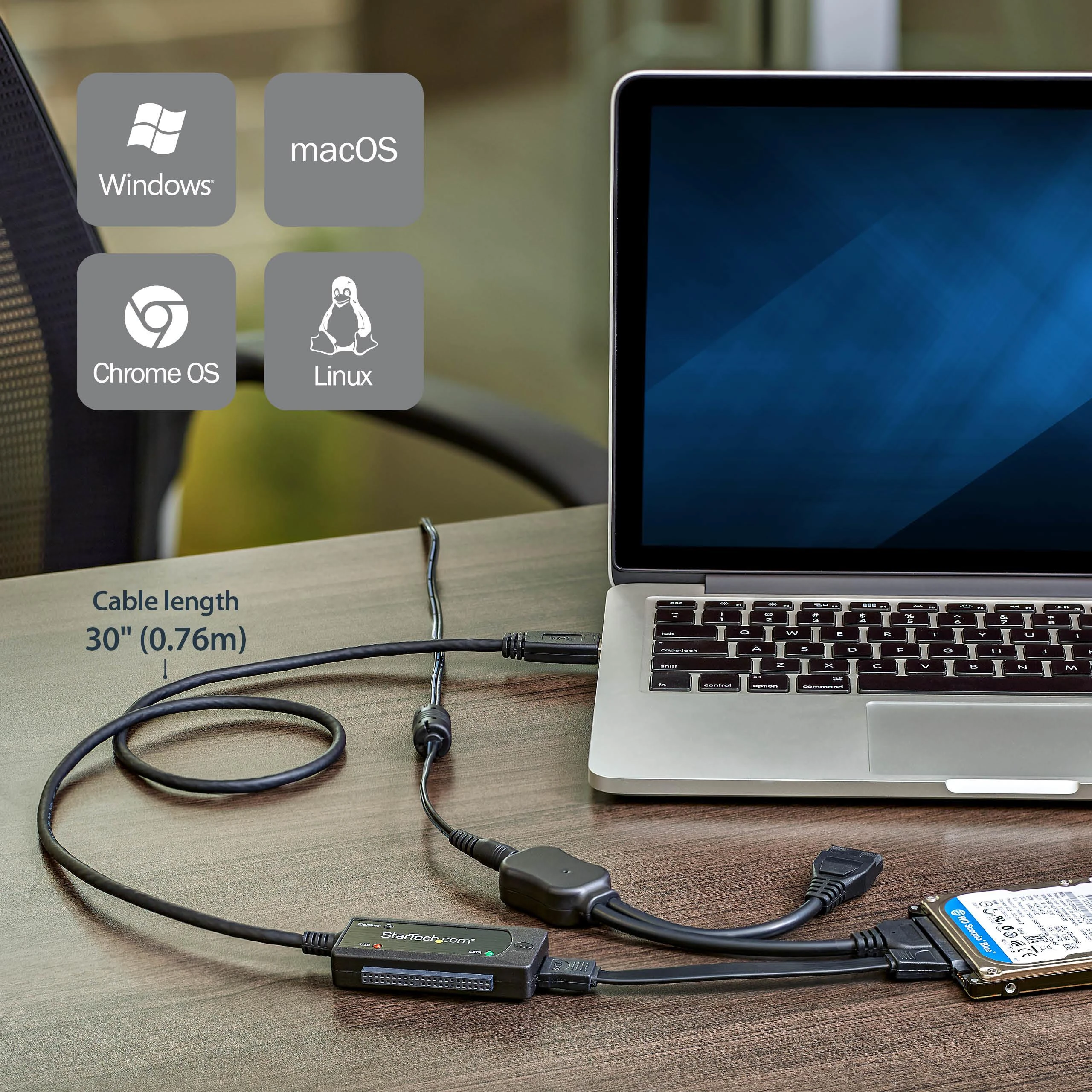 Kištukinis StarTech USB 3.1 A / SATA, Juodas (USB312SAT3)