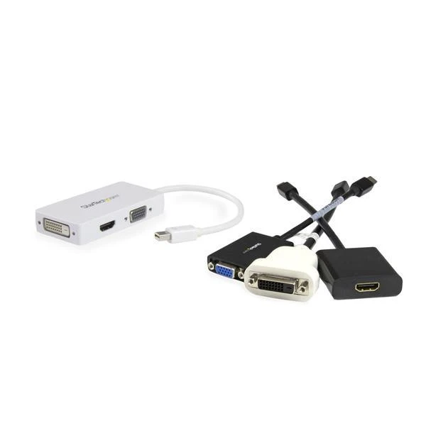 Adapteris AV StarTech DisplayPort Mini - HDMI - D-Sub (VGA) - DVI balta (MDP2VGDVHDW)