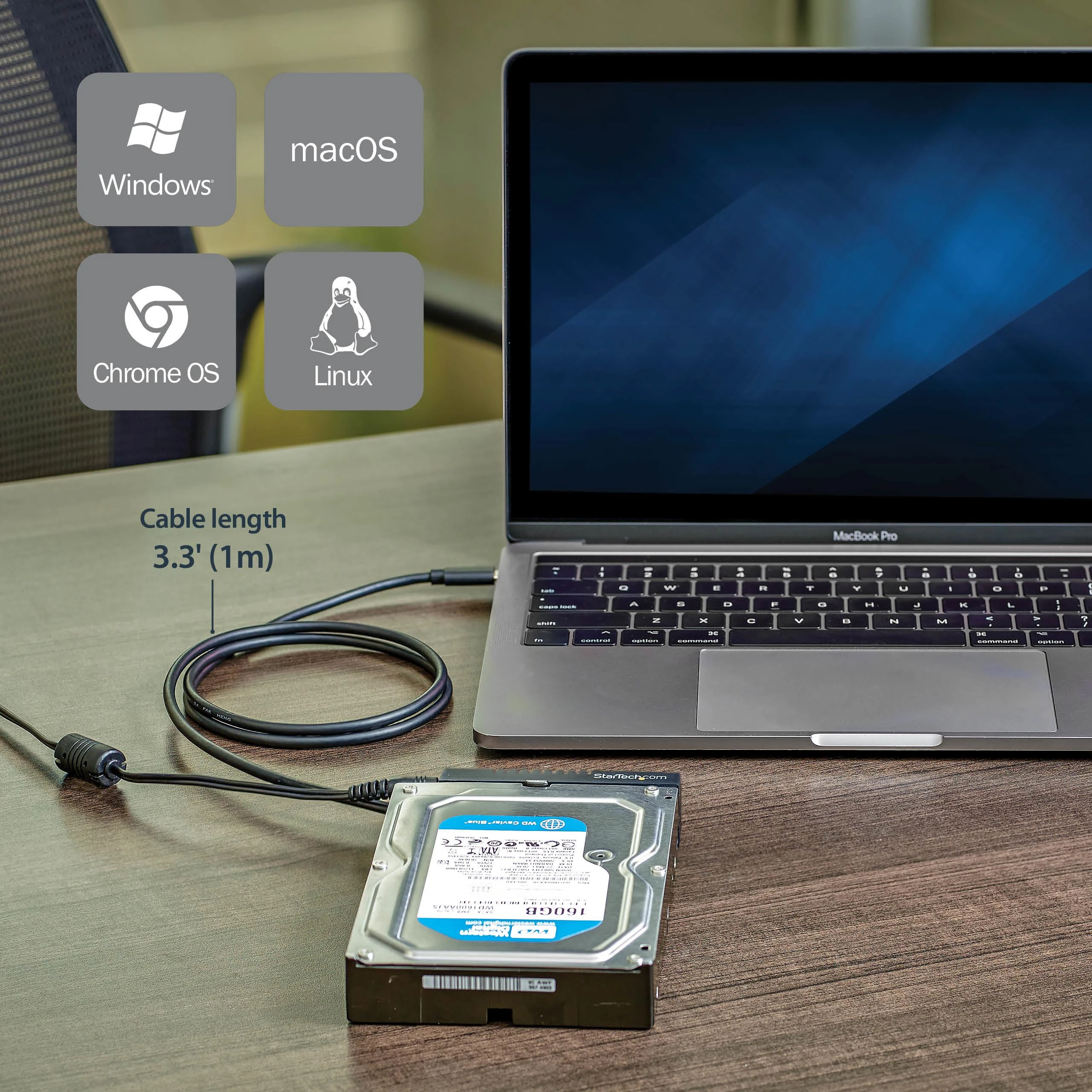 Kieszeń StarTech USB-C 3.2 Gen 2 - 2.5''/3.5'' SATA (USB31C2SAT3)