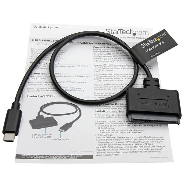 Kištukinis StarTech USB-C 3.2 Gen 2 - 2.5 "SATA (USB31CSAT3CB)