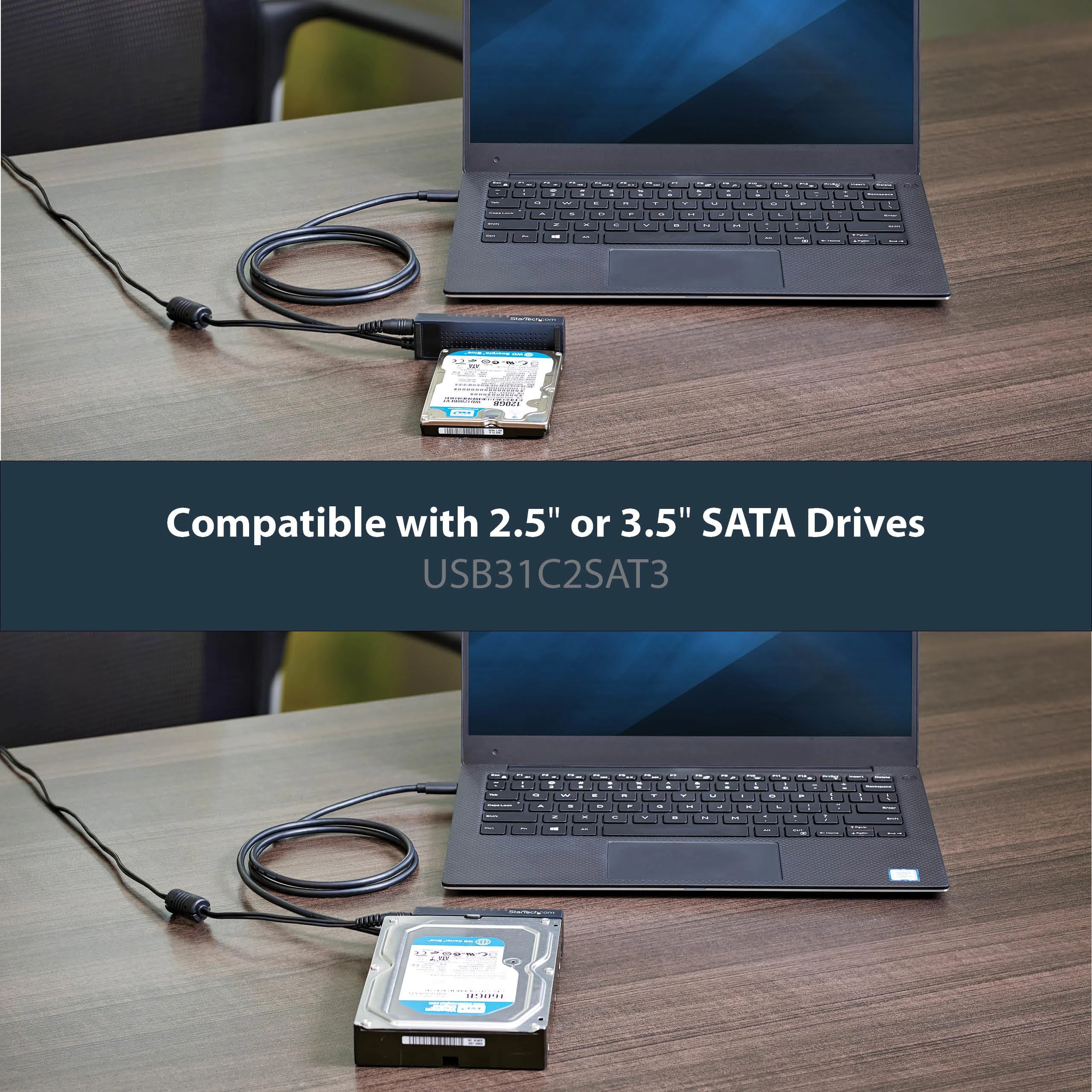 Kieszeń StarTech USB-C 3.2 Gen 2 - 2.5''/3.5'' SATA (USB31C2SAT3)