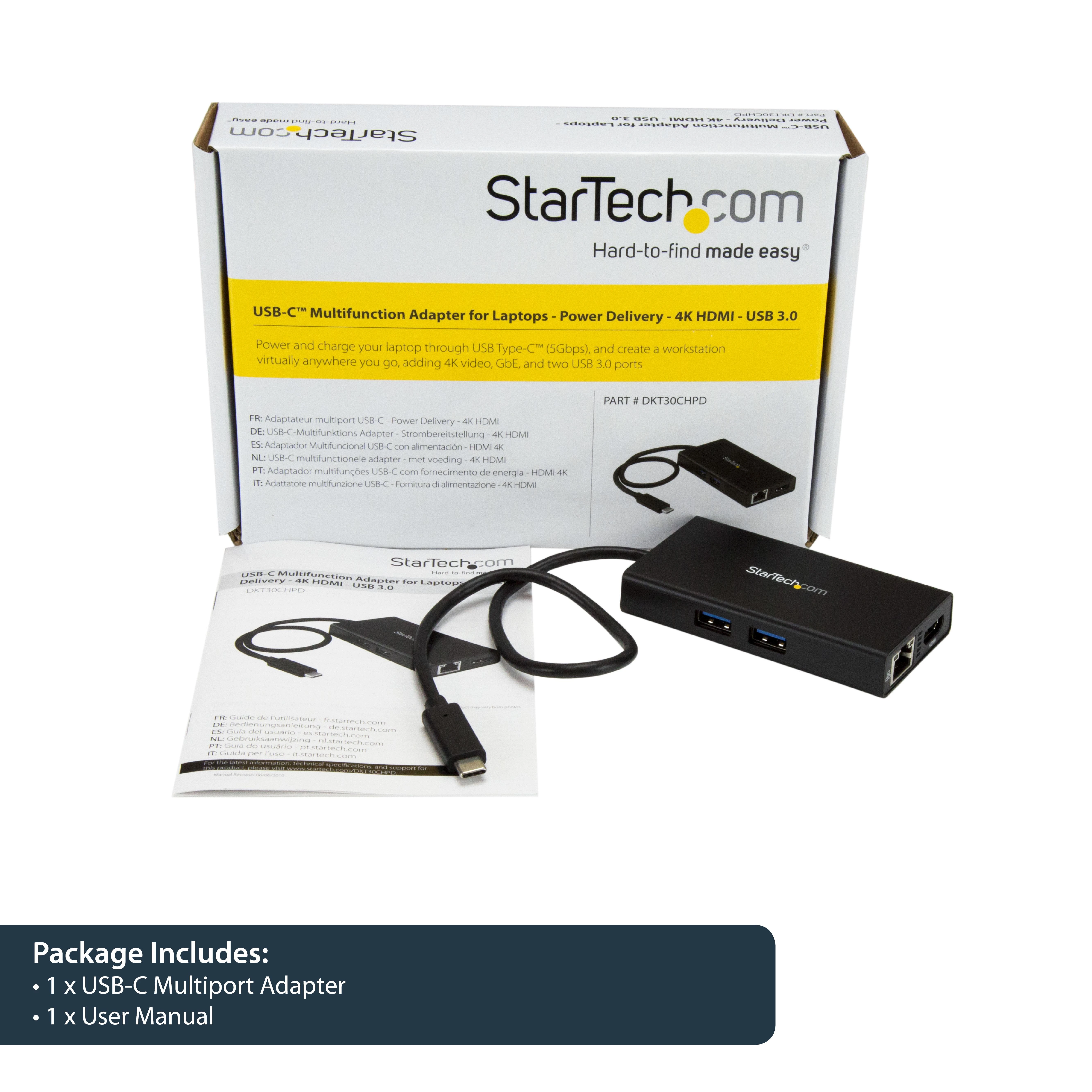 Stoties / replikatoriaus StarTech Daugiafunkcinis USB-C adapteris (DCT30CHPD)