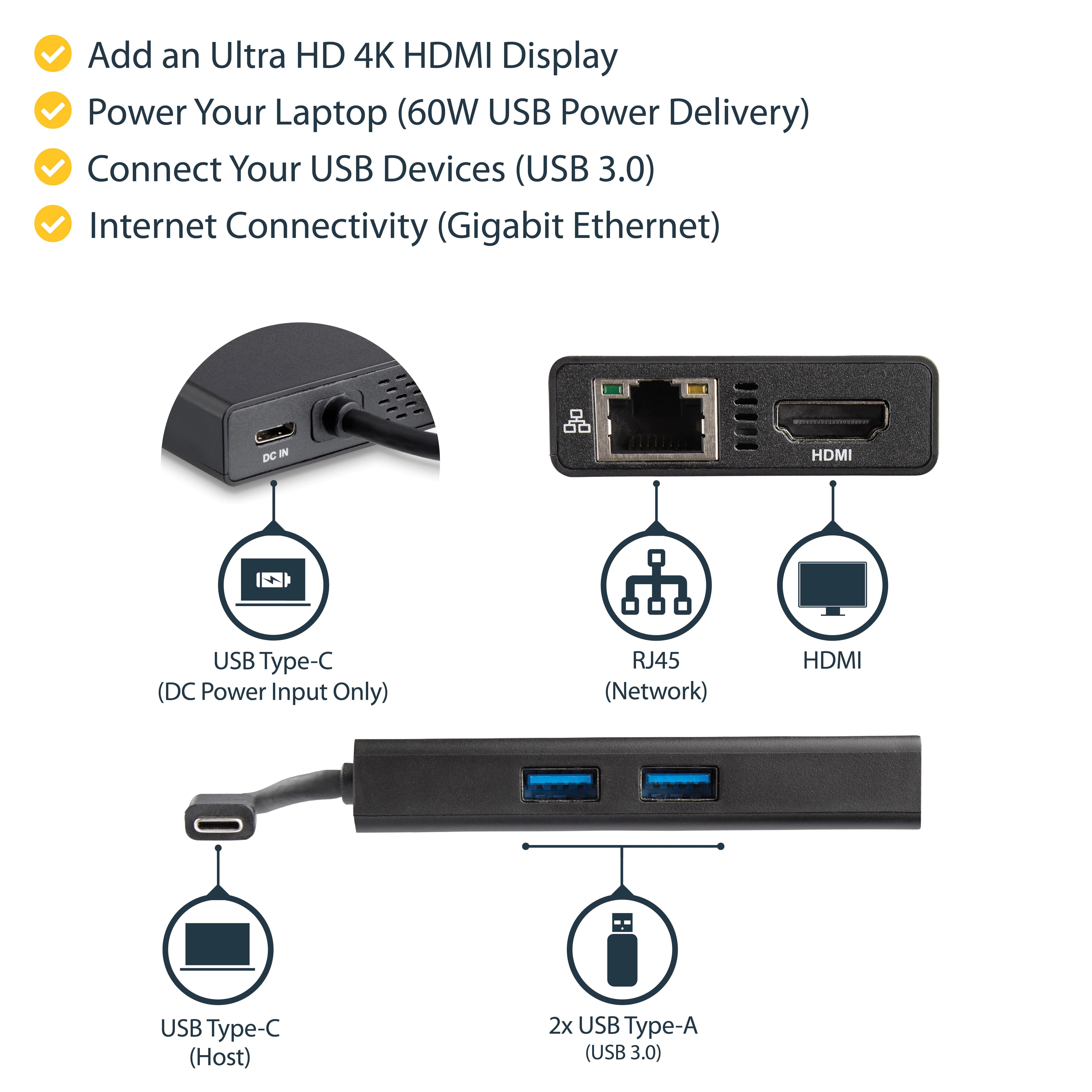 Stoties / replikatoriaus StarTech Daugiafunkcinis USB-C adapteris (DCT30CHPD)