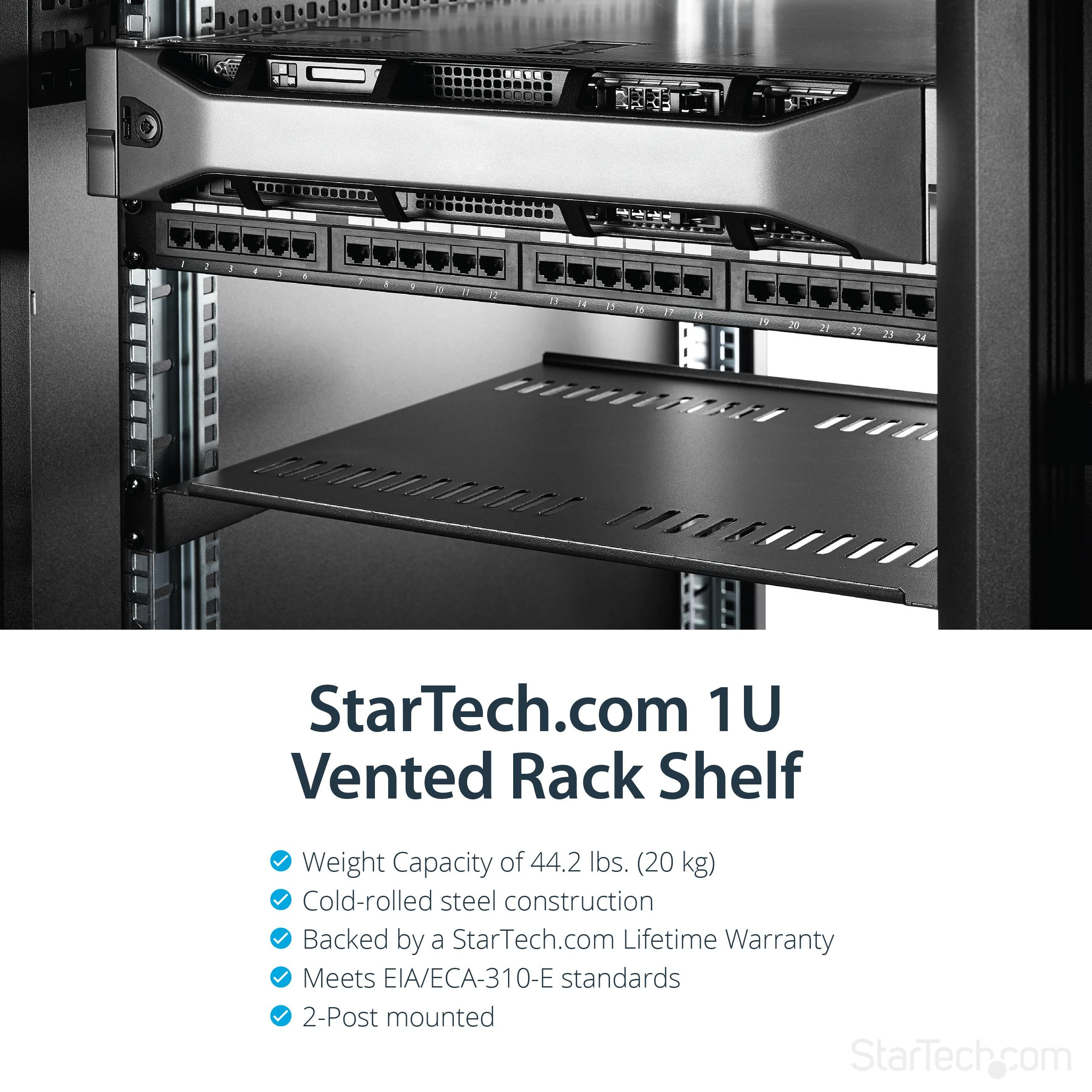 StarTech 19'' 1U lentyna Juoda (CABSHELF116V)