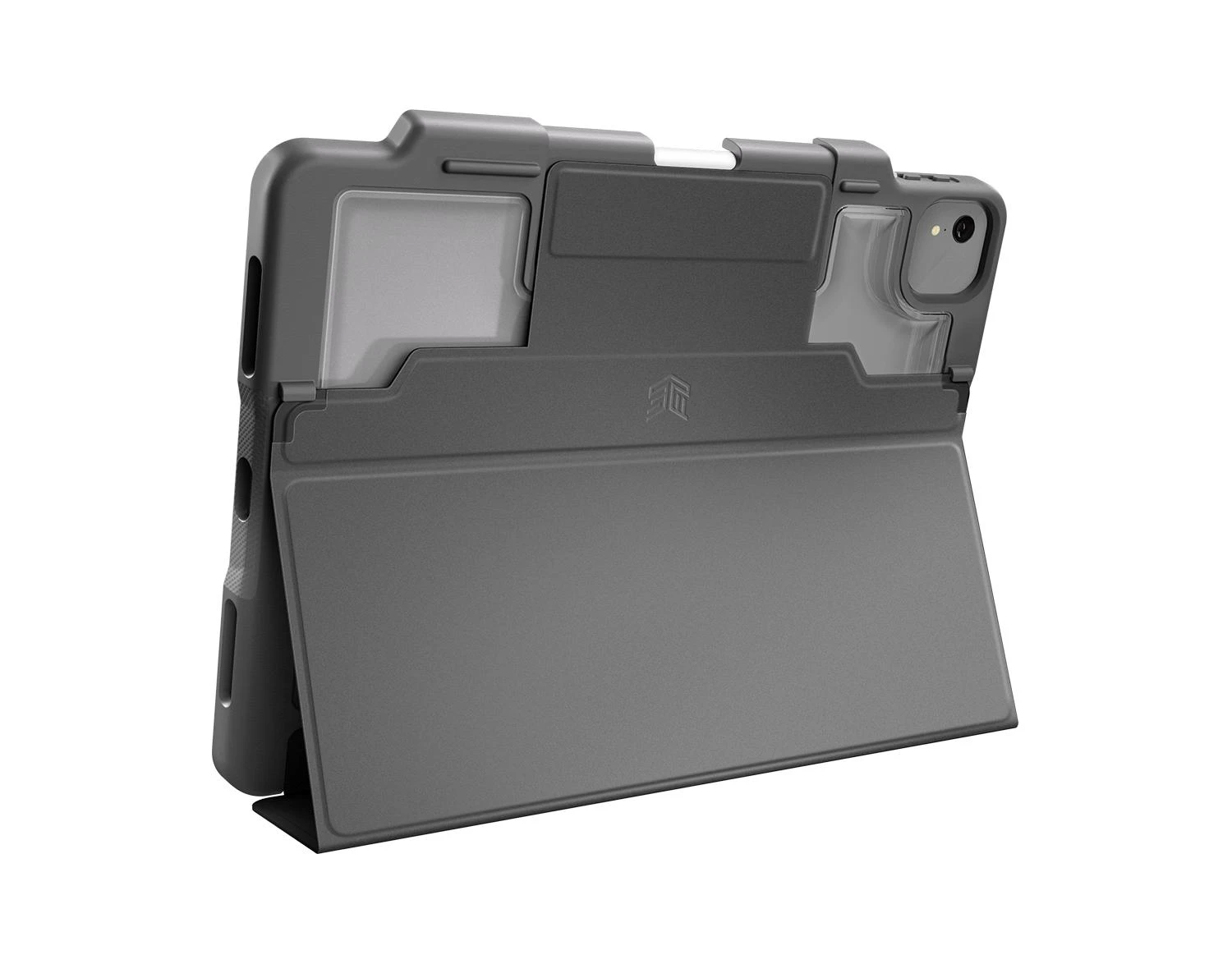 STM Dux Plus - Rugged dėklas skirtas Apple iPad Air 11” M3 2025 / M2 2024 / Apple iPad Air 10.9” 5th-4th gen. 2022-2020 MIL-STD-810G with Apple Pieštukas Holder Juodas