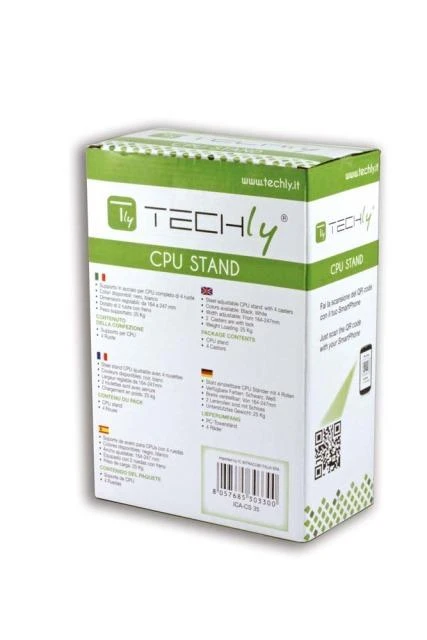 Techly ICA-CS 34 multimedijos įrenginio vežimėlis / stovas Multimedijos vežimėlis Juoda PC