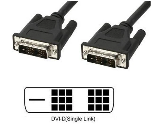 DVI-D į DVI-D 5m laido jungtys ir schemos iliustracija