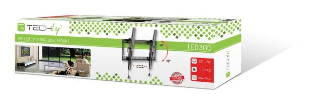 Techly Laikiklis televizoriaus sieninis laikiklis 32-70" LED/LCD 70kg pakreipiamas plonas 49mm