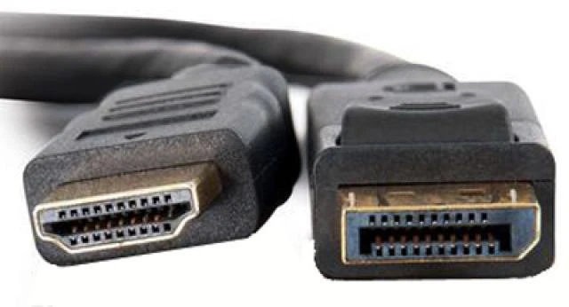 Techly adapterio laidas su HDMI ir DisplayPort jungtimis