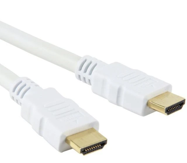 Baltas HDMI laidas su auksinėmis jungtimis
