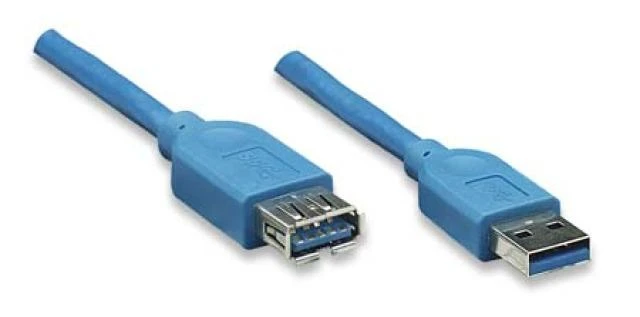 Kabelis USB Techly USB-A - USB-A 3 m Mėlyna (ICOC-U3-AA-30-EX)