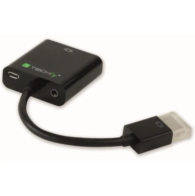 Techly Techniškai HDMI - VGA+3.5mm+Micro USB B M/F Juoda