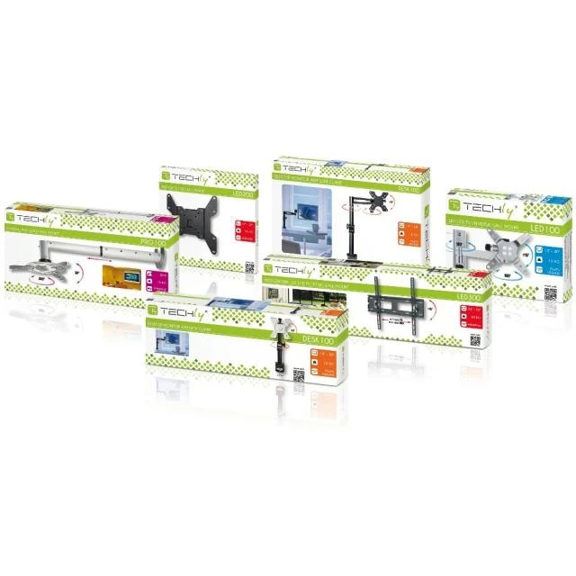 Techly ICA-LCD 501BK monitoriaus laikiklis arba stovas 48,3 cm (19") Juoda