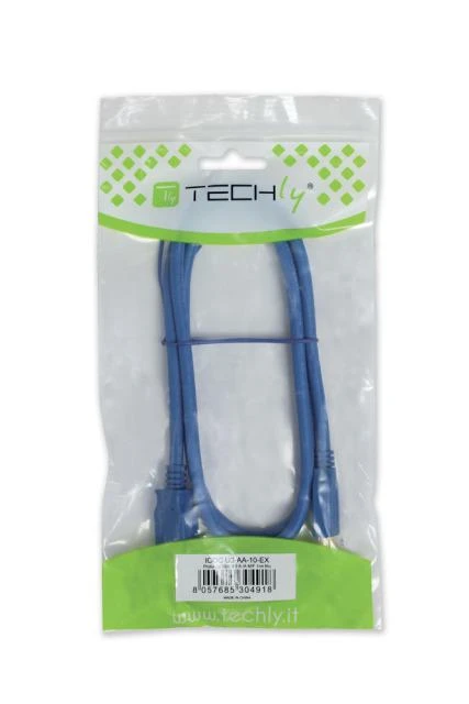 TECHLY 304857 Techly SuperSpeed USB 3.0 laidas, A male to micro-B patinas, 50 cm, mėlynas