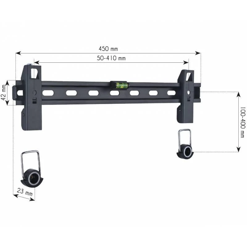 Techly ICA-PLB 139M televizoriaus laikiklis 139,7 cm (55") Juoda
