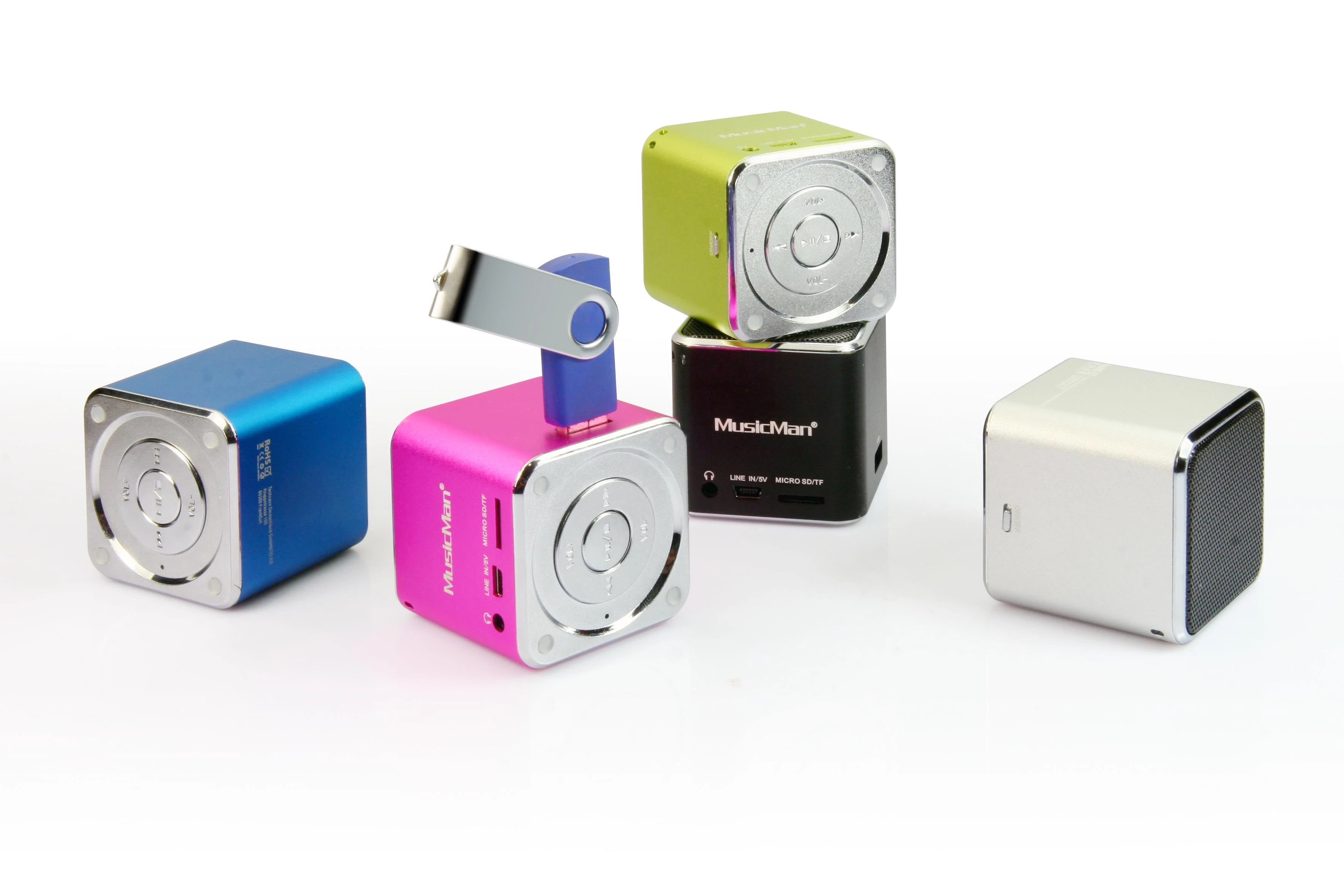 Technaxx Mini MusicMan, baterie 600 mAh, USB, juodas