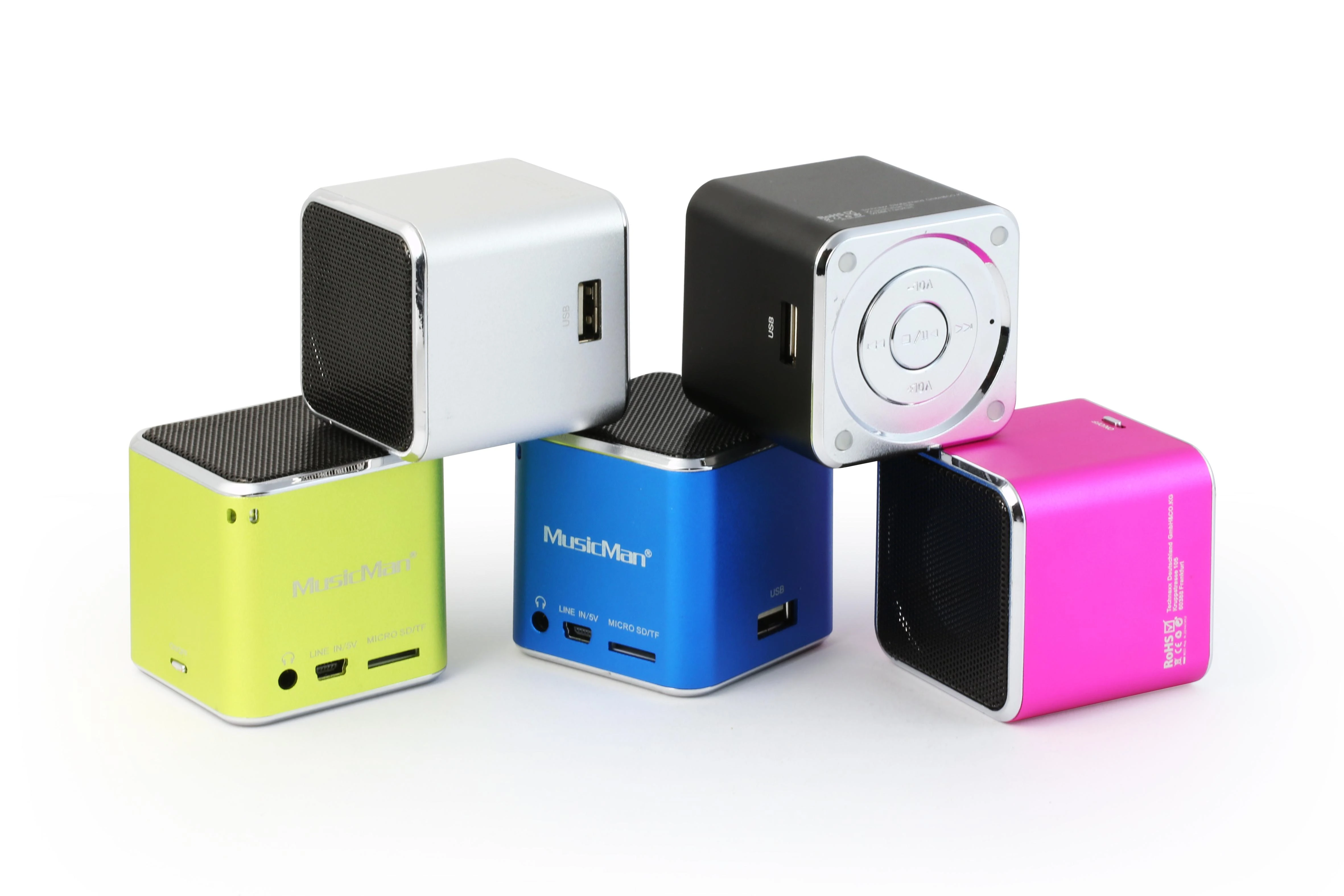 Technaxx Mini MusicMan, baterie 600 mAh, USB, juodas