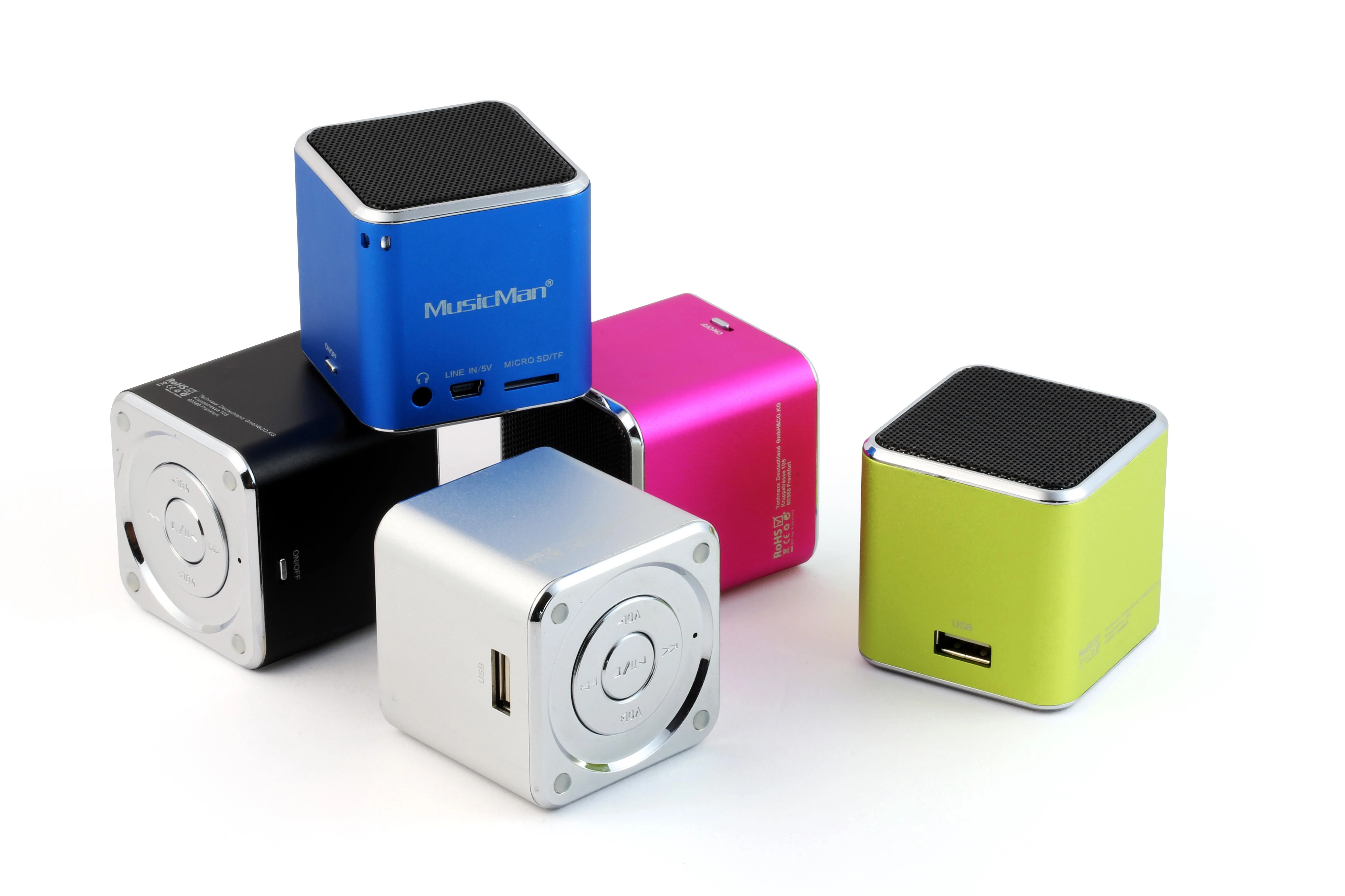 Technaxx Mini MusicMan, baterie 600 mAh, USB, juodas