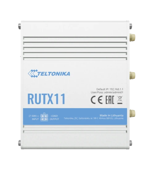Šakotuvas Maršrutizatorius belaidis Teltonika RUTX11000000 (3G/4G/LTE SIM, 3G/4G/LTE USB, 2,4 GHz, 5 GHz)