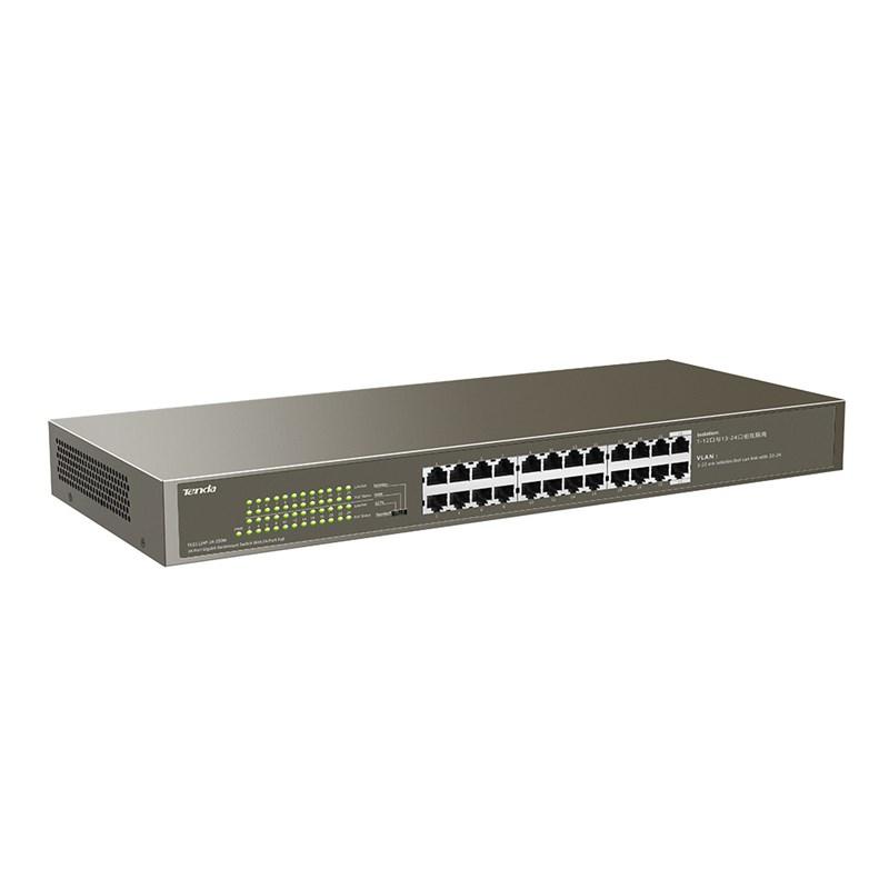 Šakotuvas Tenda TEG1124P-24-250W tinklo jungiklis Nevaldomas Gigabit Ethernet (10/100/1000) Maitinimas per Ethernet (PoE)