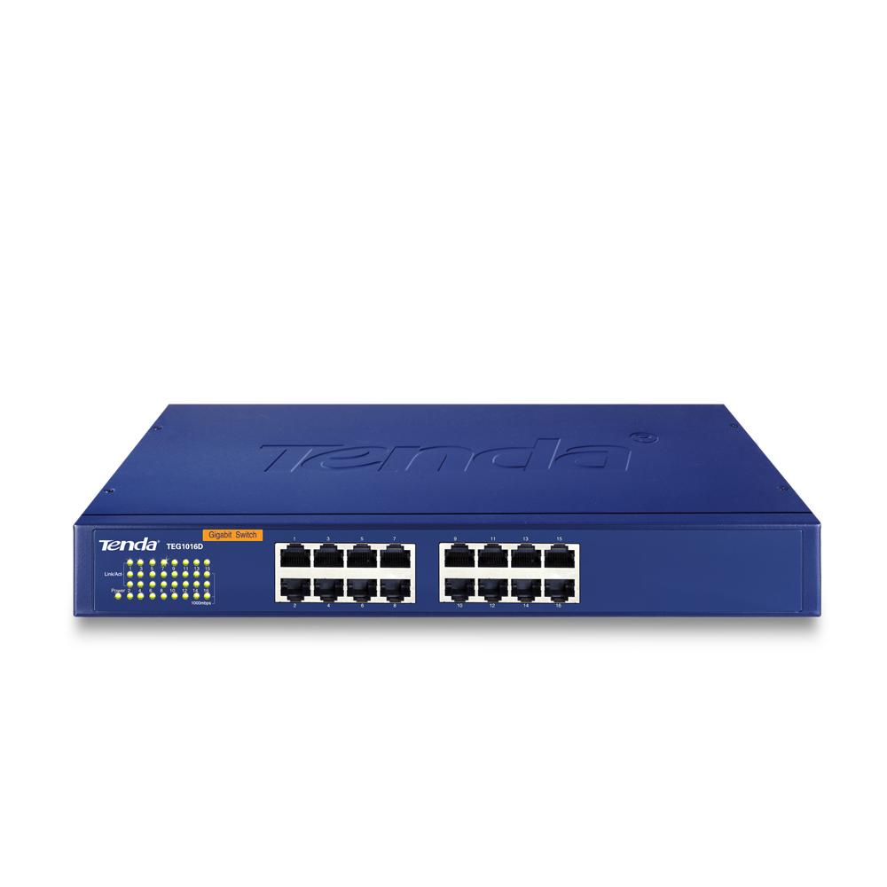 Šakotuvas Tenda 16-port Gigabit Ethernet Switch Unmanaged Mėlyna