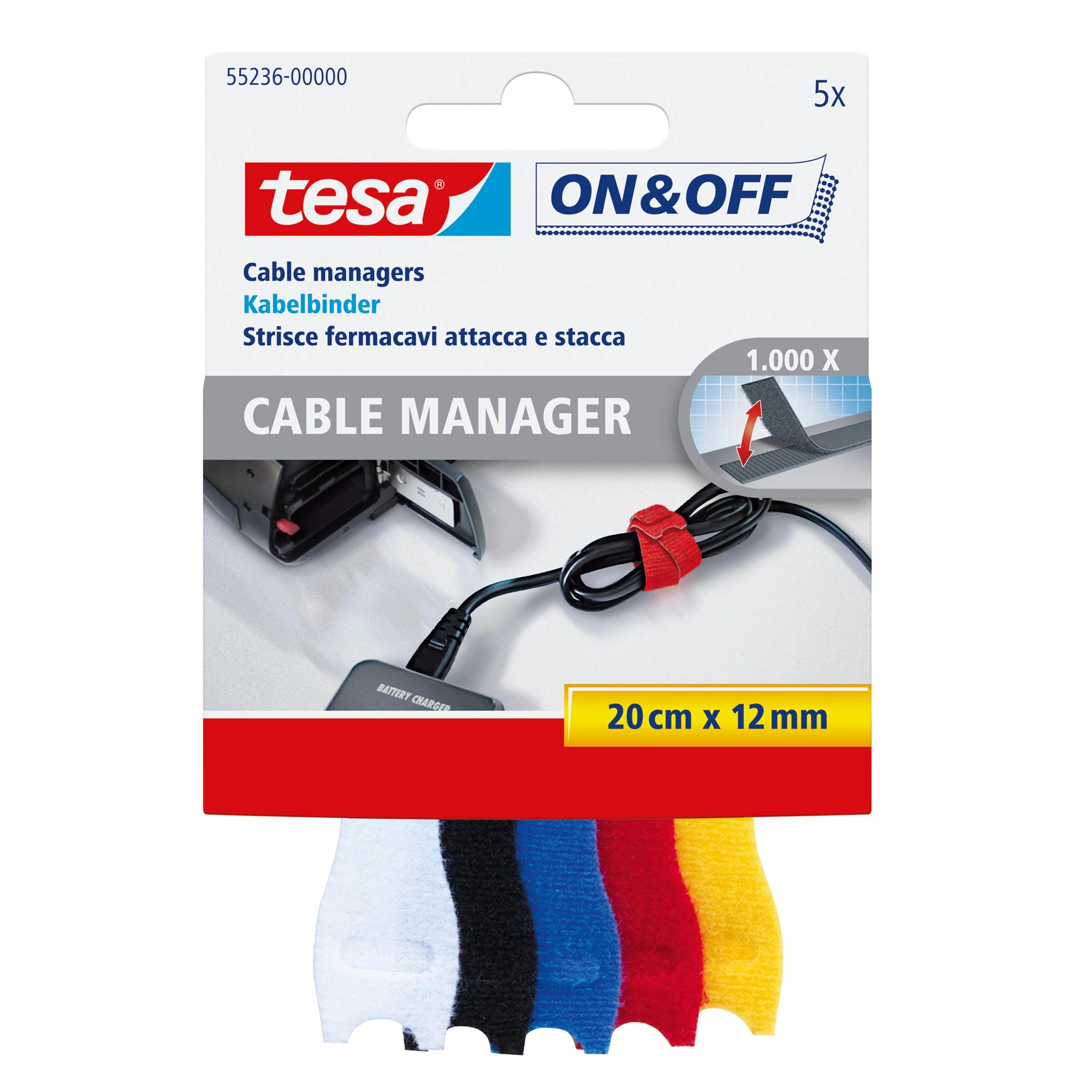 Ilginamasis laidas TESA On & Off (5 vnt.)