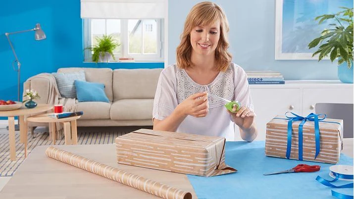 Lipnios juostelės dėklas TESA Mini Tape Dispenser eco su 2vnt. ekologiškų ir skaidrių lipnių juostelių 19mm x 10m