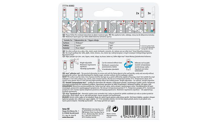 1x2 Tesa reguliuojamas lipnus nagų tapetas ir tinkas 1kg 77774