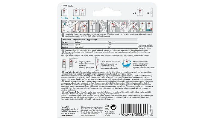 1x2 Tesa reguliuojamas lipnus nagų tapetas ir tinkas 2kg 77777
