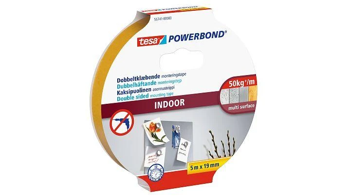 Tesa Powerbond tvirtinimo juosta vidaus patalpoms, 5 m, 19 mm