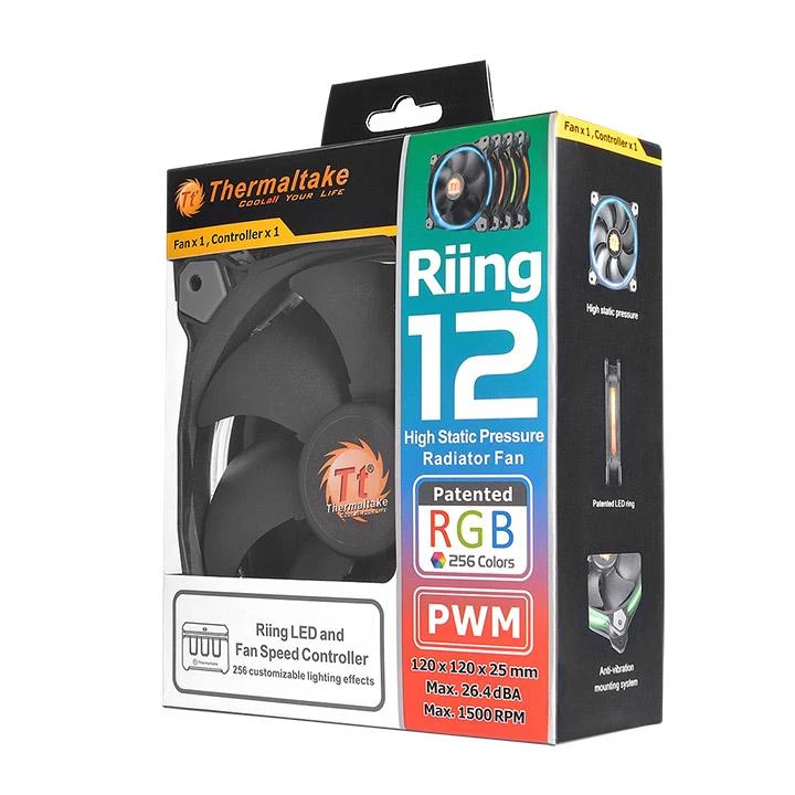 Thermaltake Riing 12 RGB ventiliatorių pakuotė