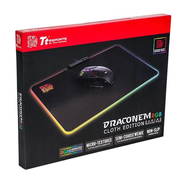 TT Esports Pelės kilimėlis Thermaltake eSports Draconem RGB MP-DCM-RGBSMS-01 (355mm x 255mm)