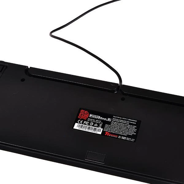 Klaviatūra Thermaltake eSports Poseidon KB-PIZ-KLBLUS-01 (mechaninė, USB 2.0, (US), juodos spalvos