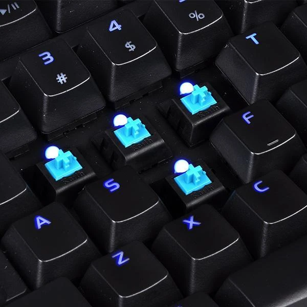 Klaviatūra Thermaltake eSports Poseidon KB-PIZ-KLBLUS-01 (mechaninė, USB 2.0, (US), juodos spalvos