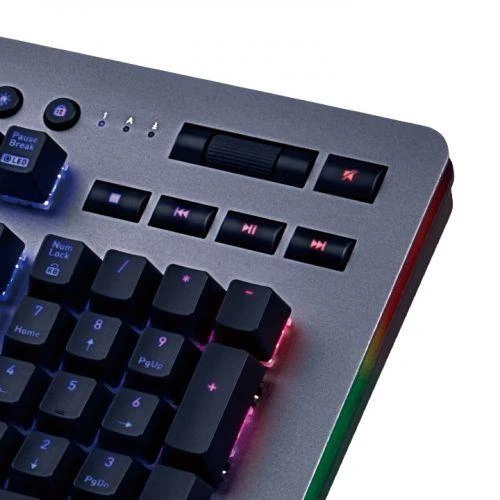 Klaviatūra Thermaltake Level 20 RGB KB-LVT-SSSRUS-01 (mechaninė, Audio, USB 2.0, (DE)key.lay., titano spalva