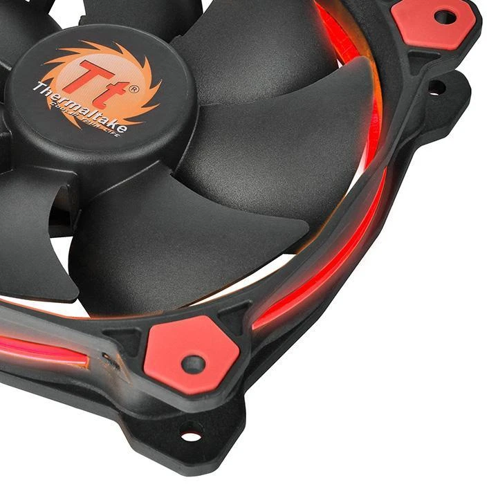 Ventiliatorius korpusui Thermaltake Riing 12 LED Raudona 3 pak. CL-F055-PL12RE-A (120 mm, 1500 aps./min., Raudona)