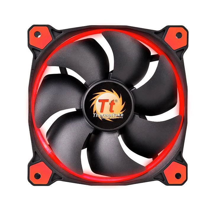 Ventiliatorius korpusui Thermaltake Riing 12 LED Raudona 3 pak. CL-F055-PL12RE-A (120 mm, 1500 aps./min., Raudona)