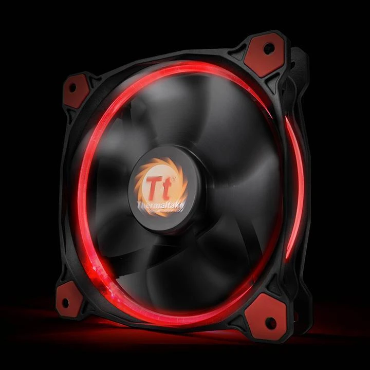 Ventiliatorius korpusui Thermaltake Riing 12 LED Raudona 3 pak. CL-F055-PL12RE-A (120 mm, 1500 aps./min., Raudona)