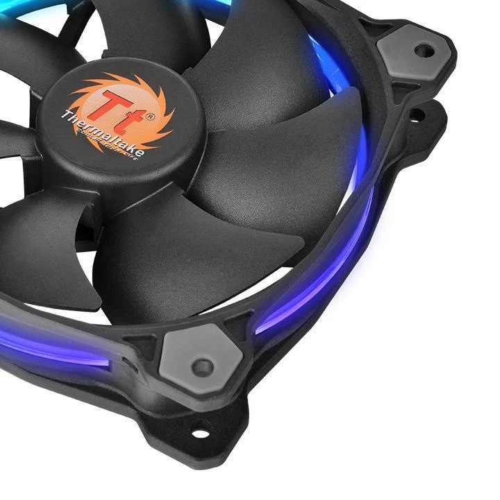 THERMALTAKE Riing 14 LED RGB rinkinys iš 3 didelio našumo korpuso ventiliatorių 3 dalys 140x140x25mm RGB LED triukšmas 28,1 dBA su LNC