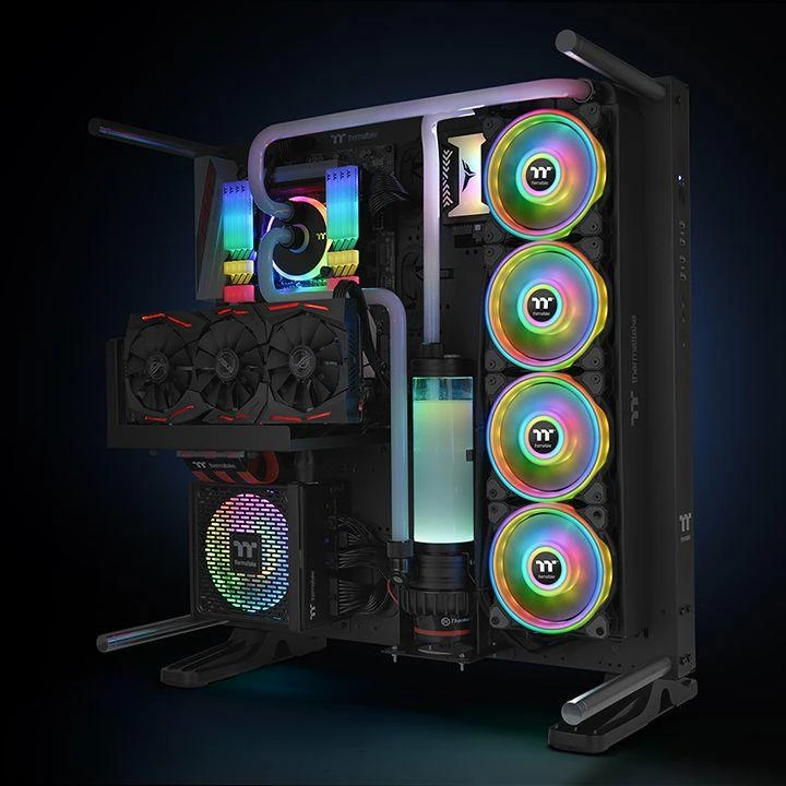 Ventiliatorius Thermaltake Riing Quad 14 RGB 3-pack + Hub Juodas (CL-F089-PL14SW-A)