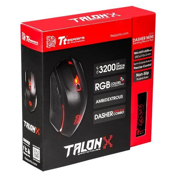 Thermaltake Pelė Tt eSPORTS Talon X Combo+ Kilimėlis (MO-CPC-WDOOBK-01)