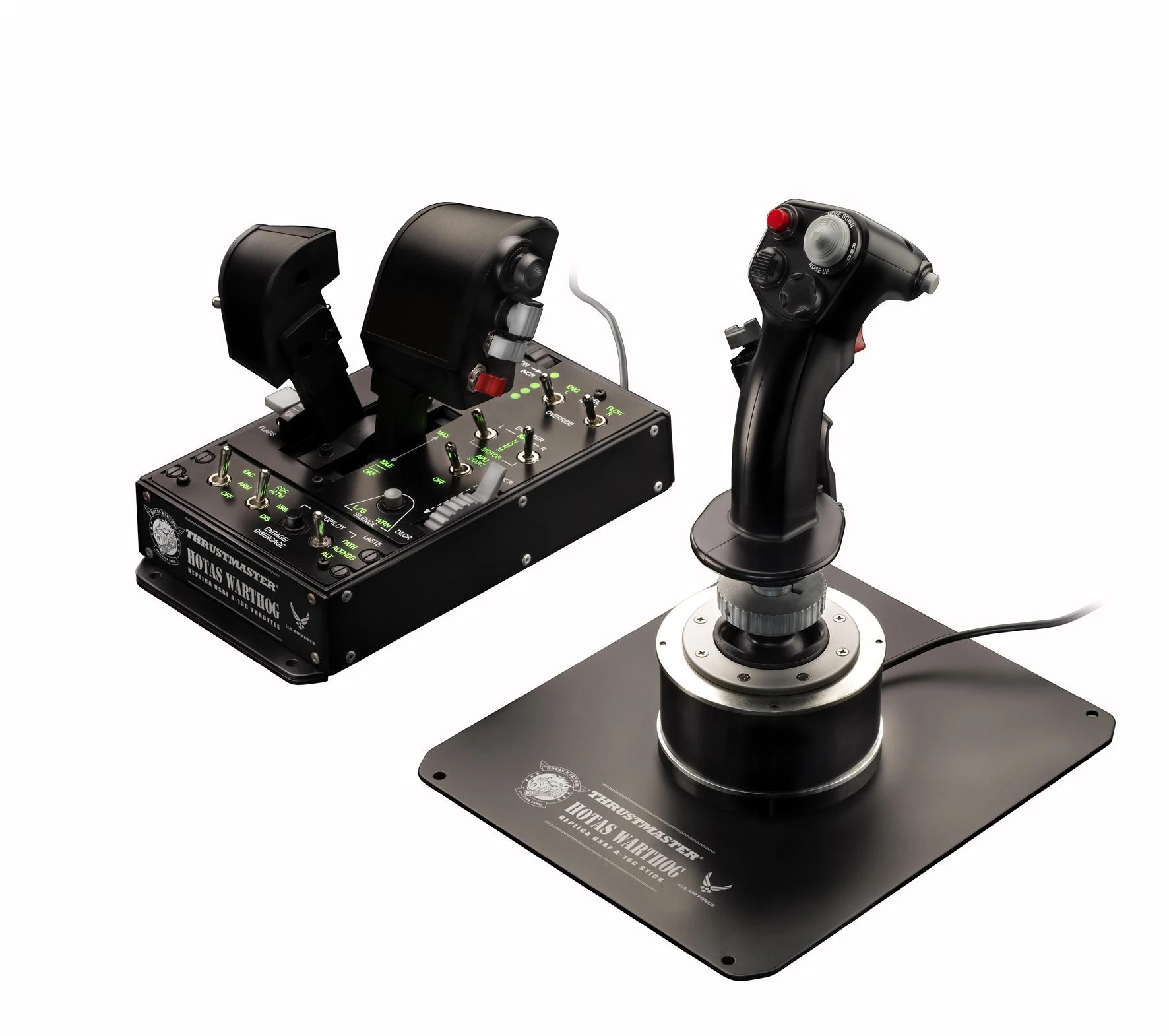Thrustmaster HOTAS WARTHOG Vairalazdė ir akceleratoriaus valdiklis, Juodas