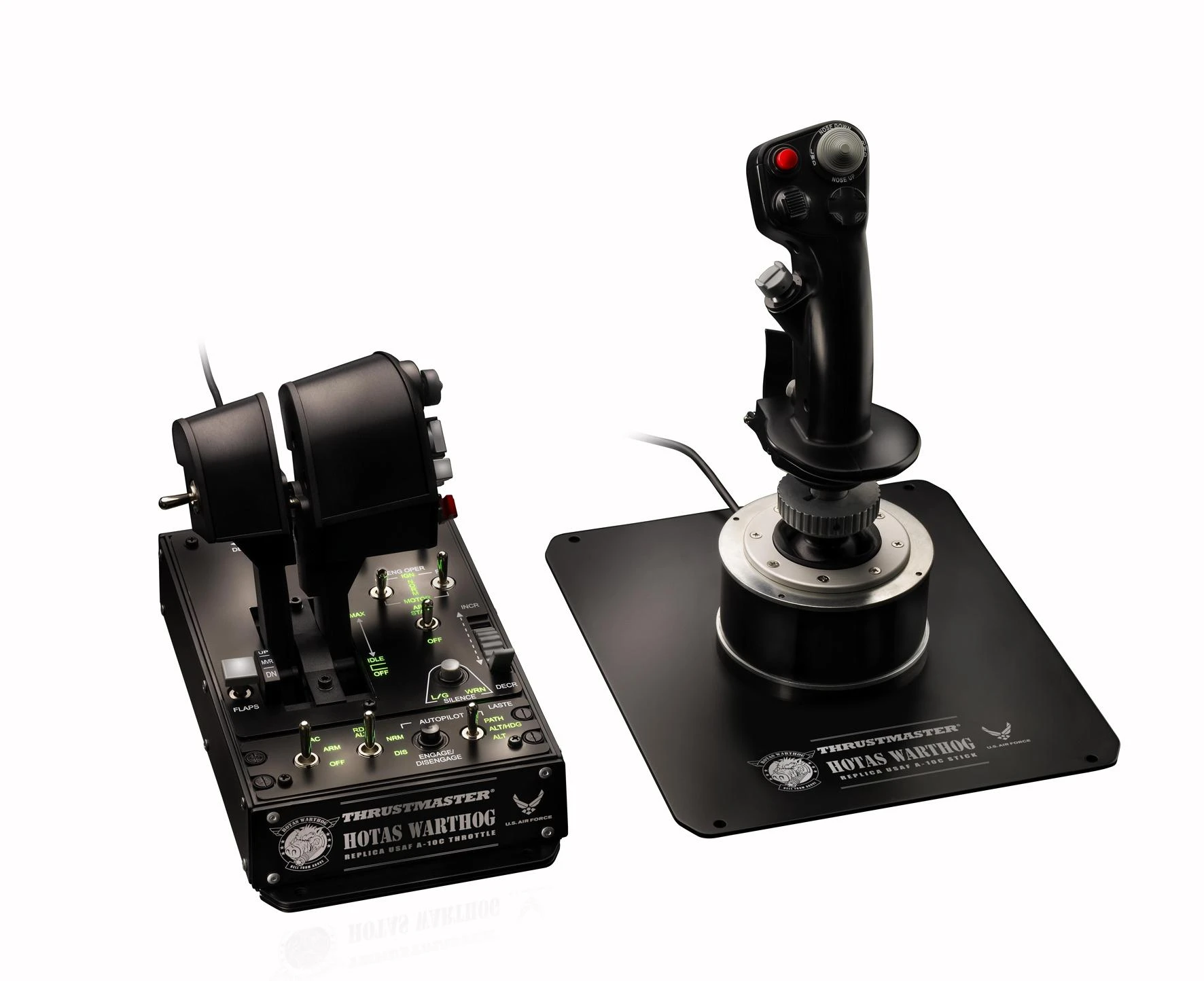 Thrustmaster HOTAS WARTHOG Vairalazdė ir akceleratoriaus valdiklis, Juodas