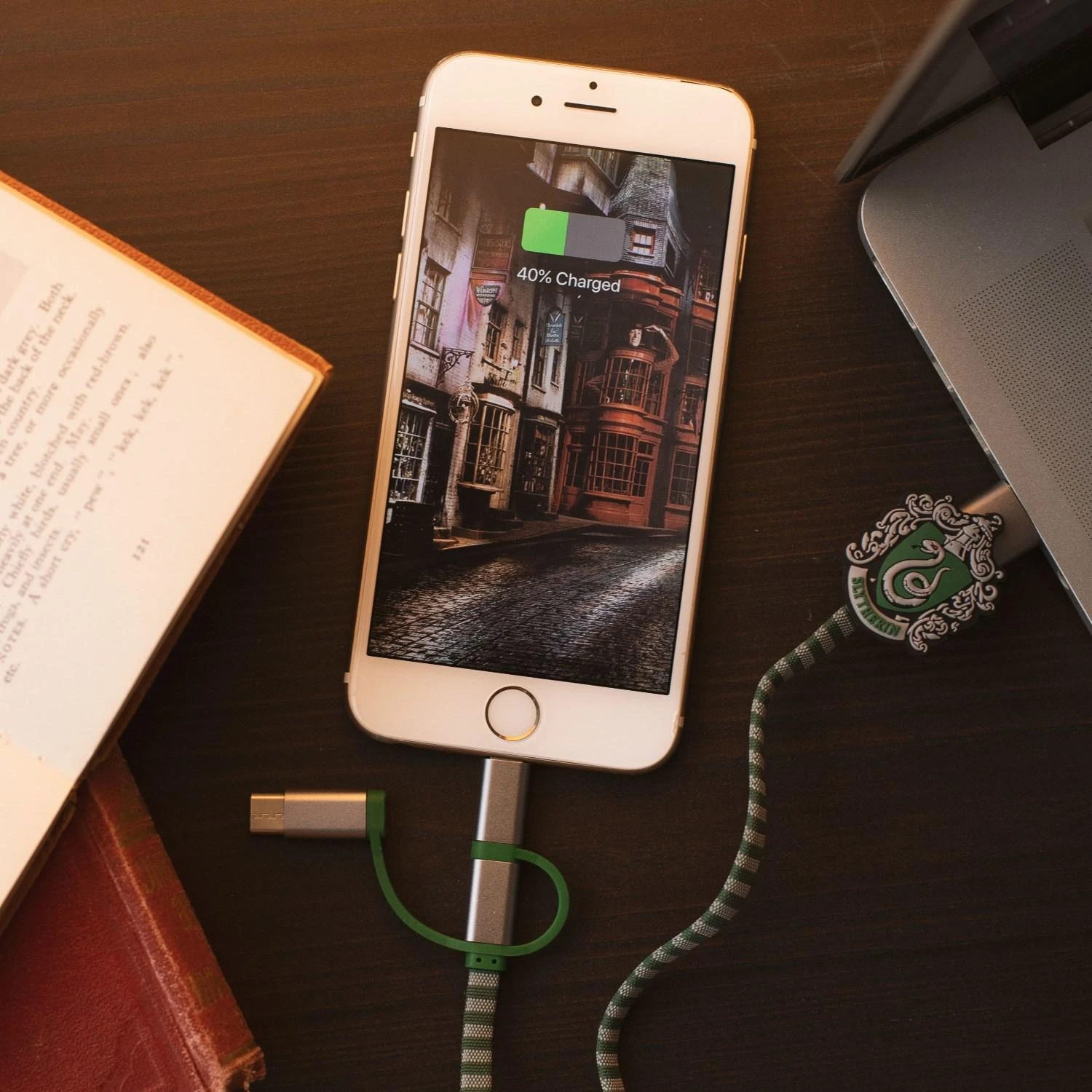 USB laidas Thumbs Up USB-A - USB-C + microUSB + Lightning 1 m Žalias (1002654)