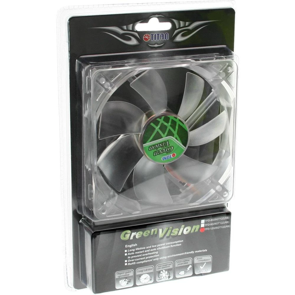 Wentylator Titan Žalias Vision 120 mm (TFD-12025GT12Z / V2RB)