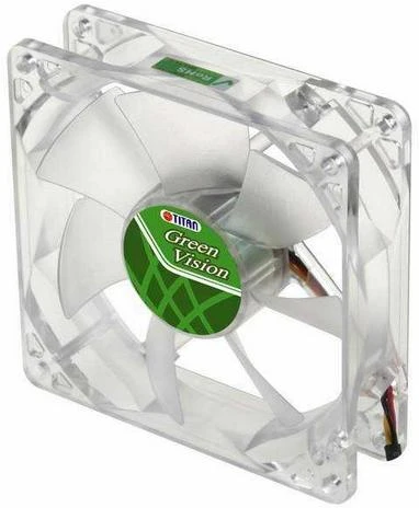 Titan Green Vision 92mm skaidrus kompiuterio ventiliatorius